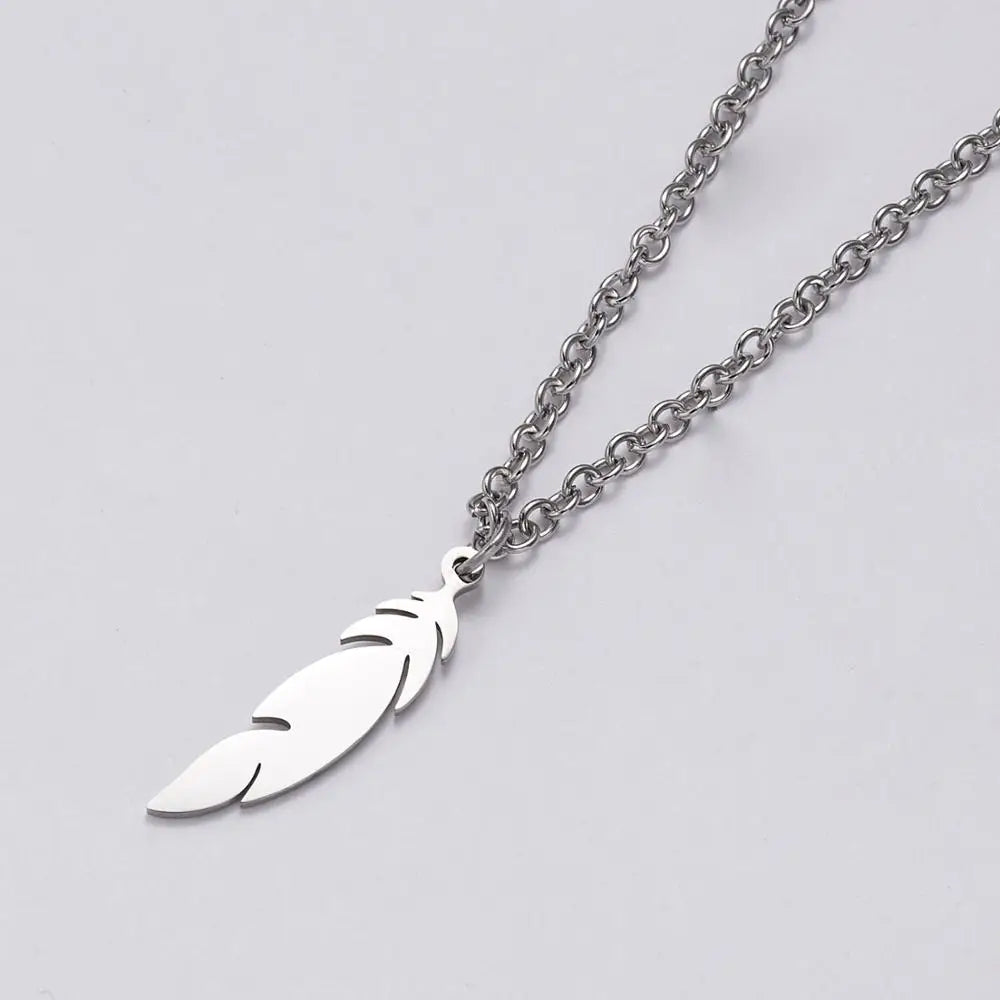 Men Necklace Stainless Steel Necklace Women Men Simple Long Chain Rectangular Pendant Necklace Statement Couples Choker Gifts