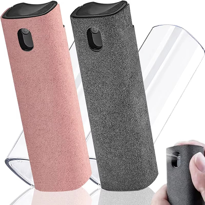 2 in 1 Phone Screen Cleaner Spray Portable Tablet Mobile Phone Touch Screen Cleaner Microfiber Cloth Set Glass Cleaning Artifact