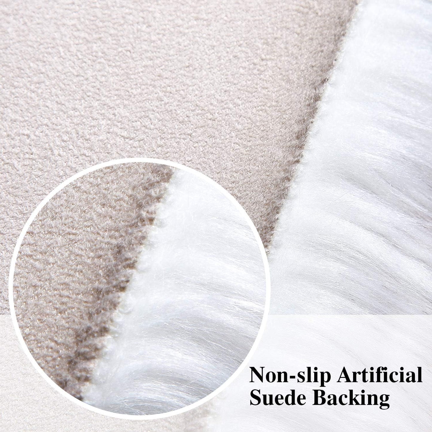 Fluffy Faux Fur Sheepskin Rugs Luxurious Wool Area Rug for Kids Room Bedroom Bedside Living Room Office Home Decor Carpet (3Ft X 5Ft, White)