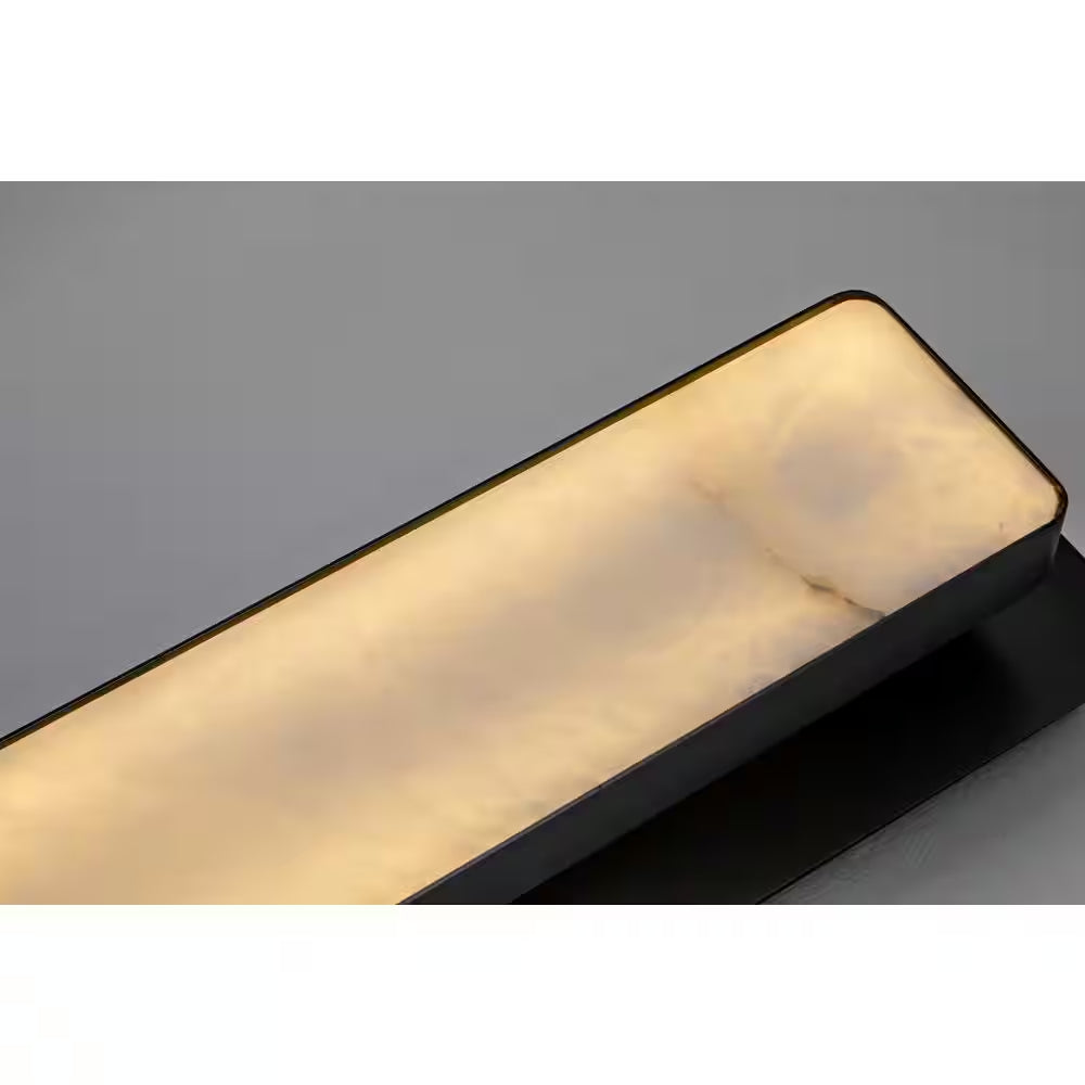 20 In. 1-Light Black LED Wall Sconce, Natural Alabaster Modern Wall Light for Bedroom, Bathroom, Living Room