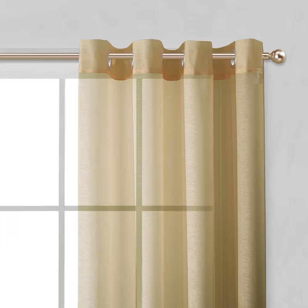 Coffee Extra Wide Grommet Sheer Curtain - 55 In. W X 84 In. L