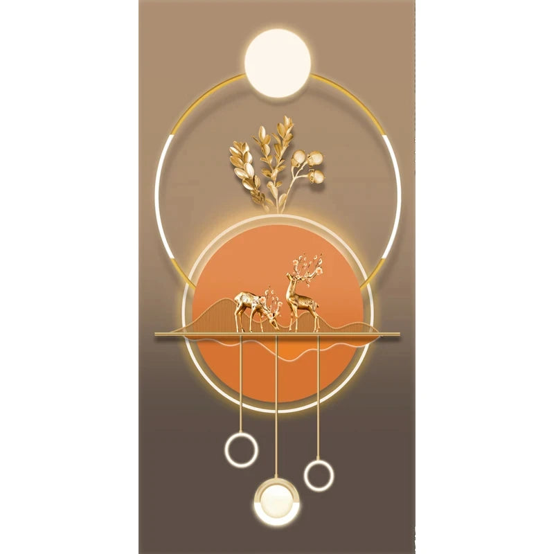 Nordic Style Golden Deer Tree Canvas Poster Prints Luxurious Wall Art Modern Canvas Paintings for Your Living Room Home Decor