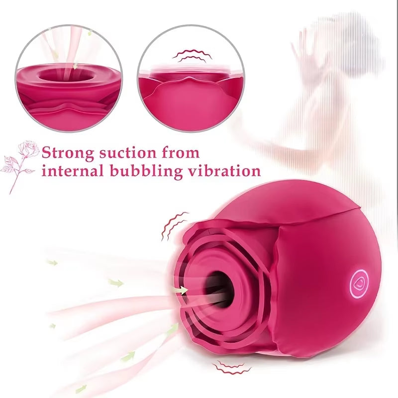 Powerful Sucking Rose Vibrator Toy for Women Vacuum Stimulator Oral Nipple Clit Sucker Female Sex Toys Goods for Female Adults
