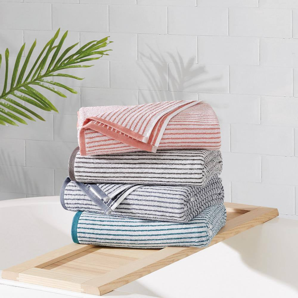 Essential Yarn Dye Stripe Blue 16-Piece Cotton Towel Set