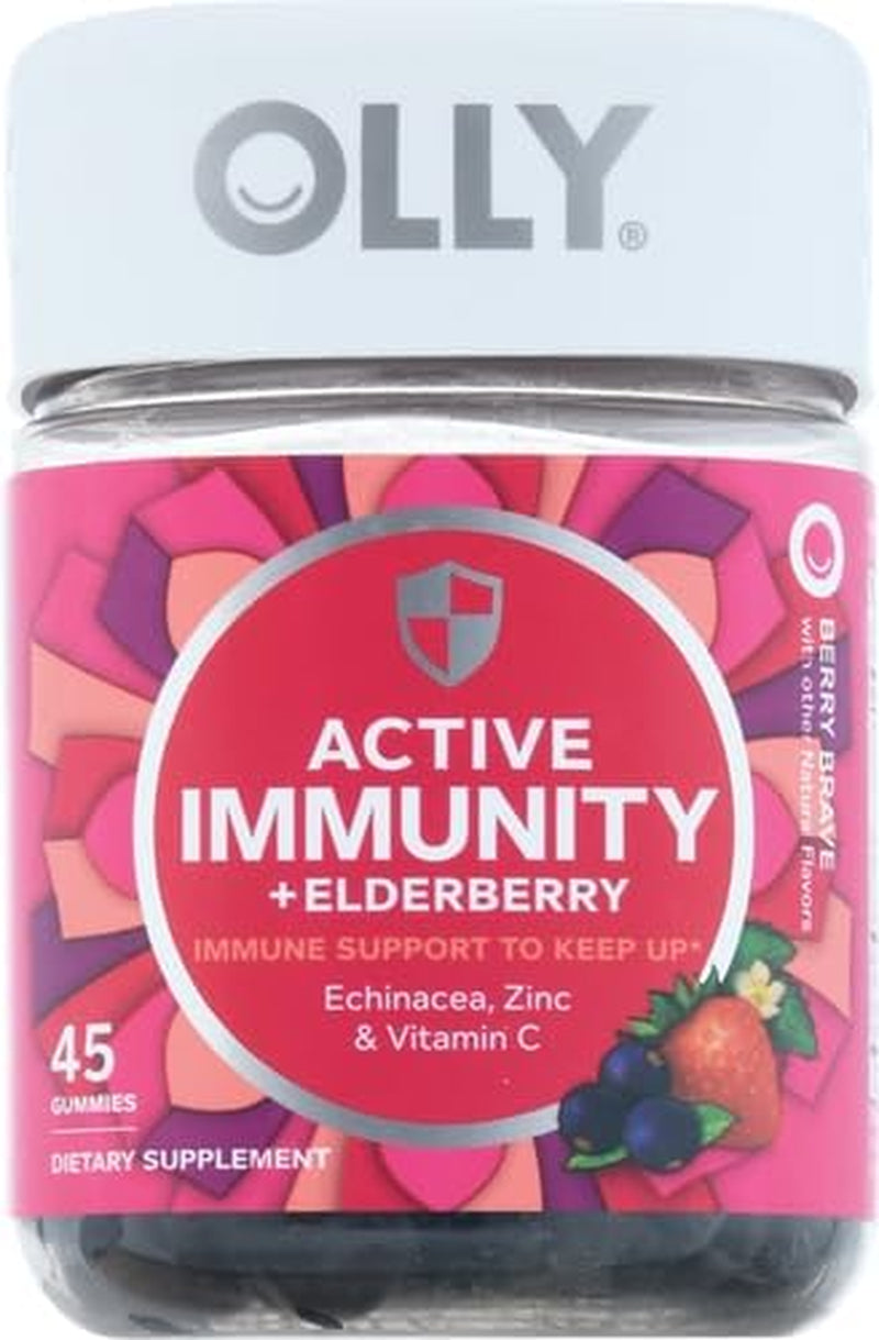 Immunity Gummy, Immune Support, Elderberry, Zinc, Vitamin C, Supplement, Berry Flavor, 15 Day Supply - 45 Count