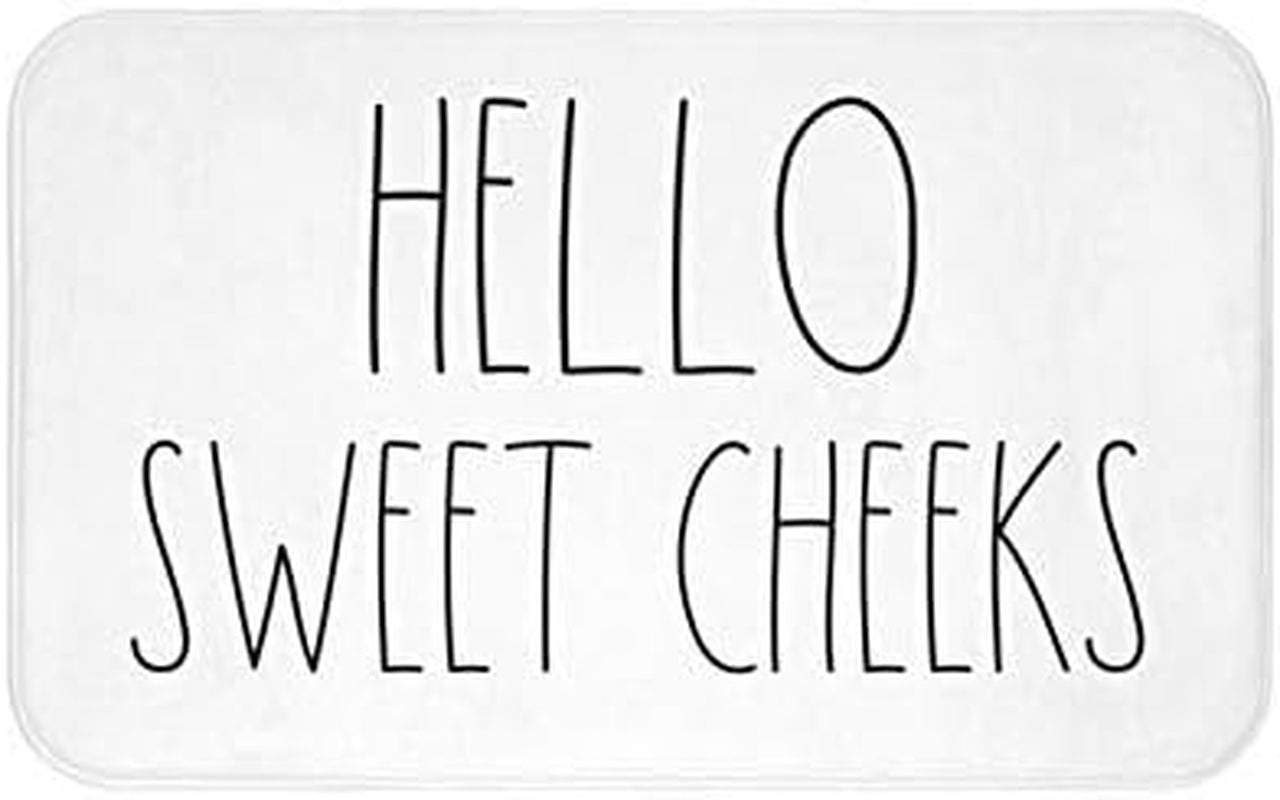 Area Rug 16 X 24 Inch Door Mat, Hello Sweet Cheeks Bath Mat, Bathroom Decor, Funny Bathroom Decor, Funny Bath Mat, Inspired, Simple Bathroom Decor
