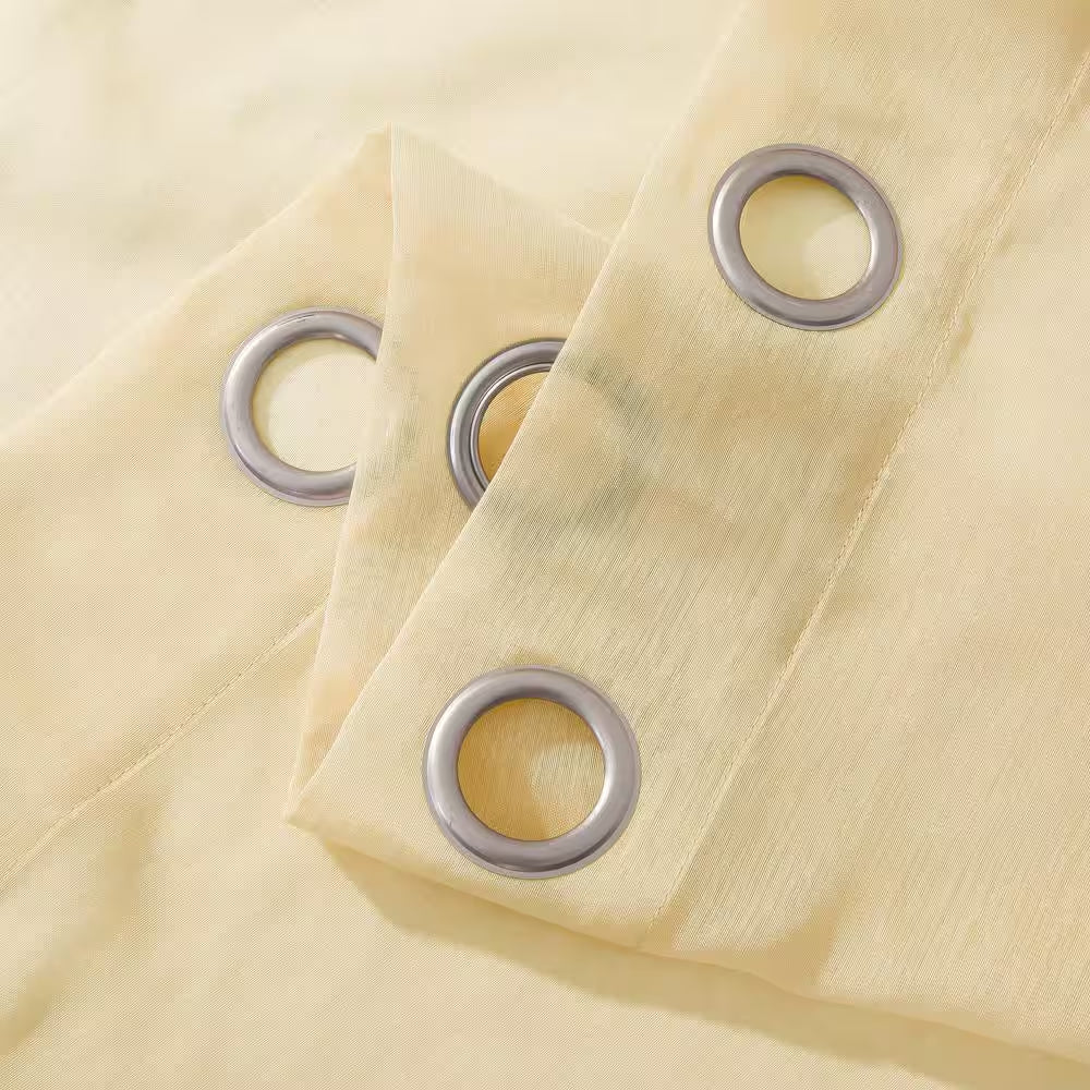 Beige Extra Wide Grommet Sheer Curtain - 55 In. W X 84 In. L