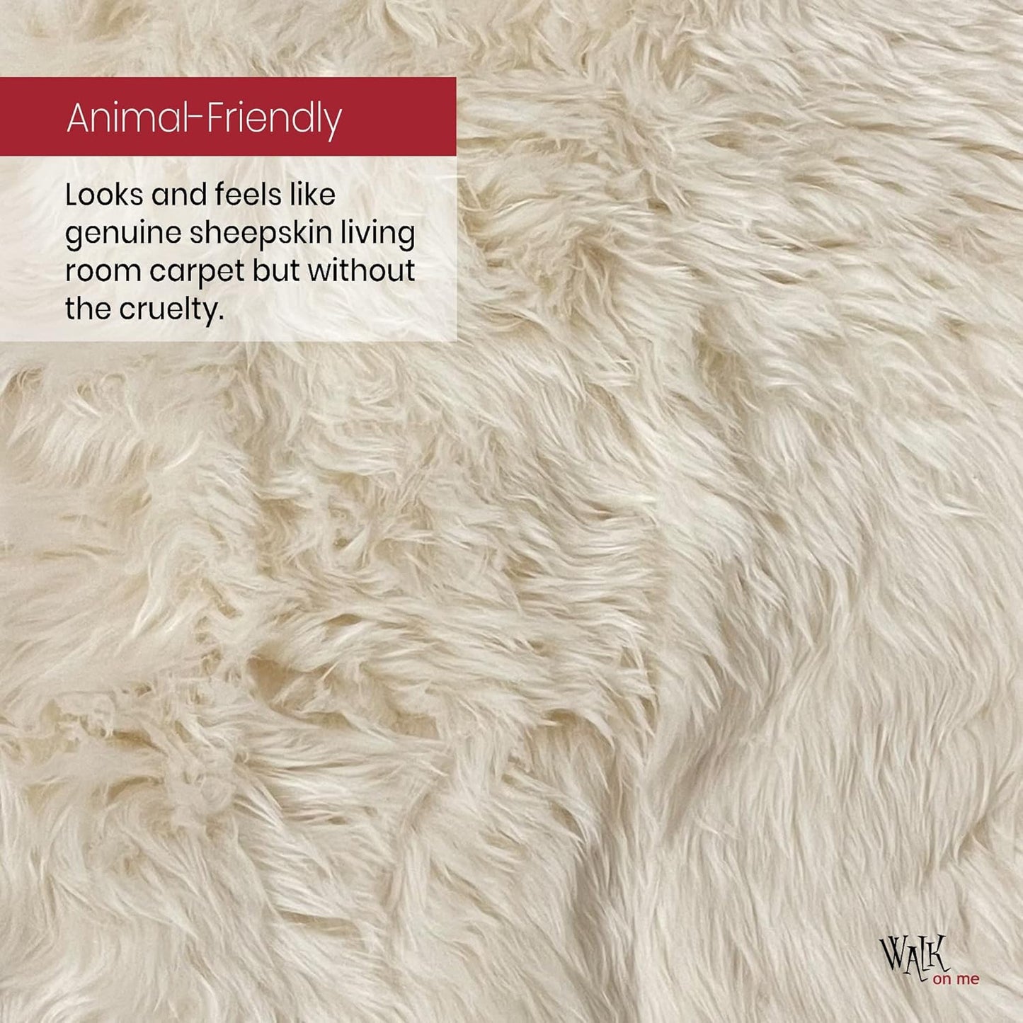 Silky Soft Faux Fur Rug, 5 Ft. X 7 Ft. Ivory Fluffy Rug, Made in France, Sheepskin Area Rug, Shaggy Rug for Living Room, Bedroom, Kid'S Room, or Nursery, Home Décor Accent with with Non-Slip Backing
