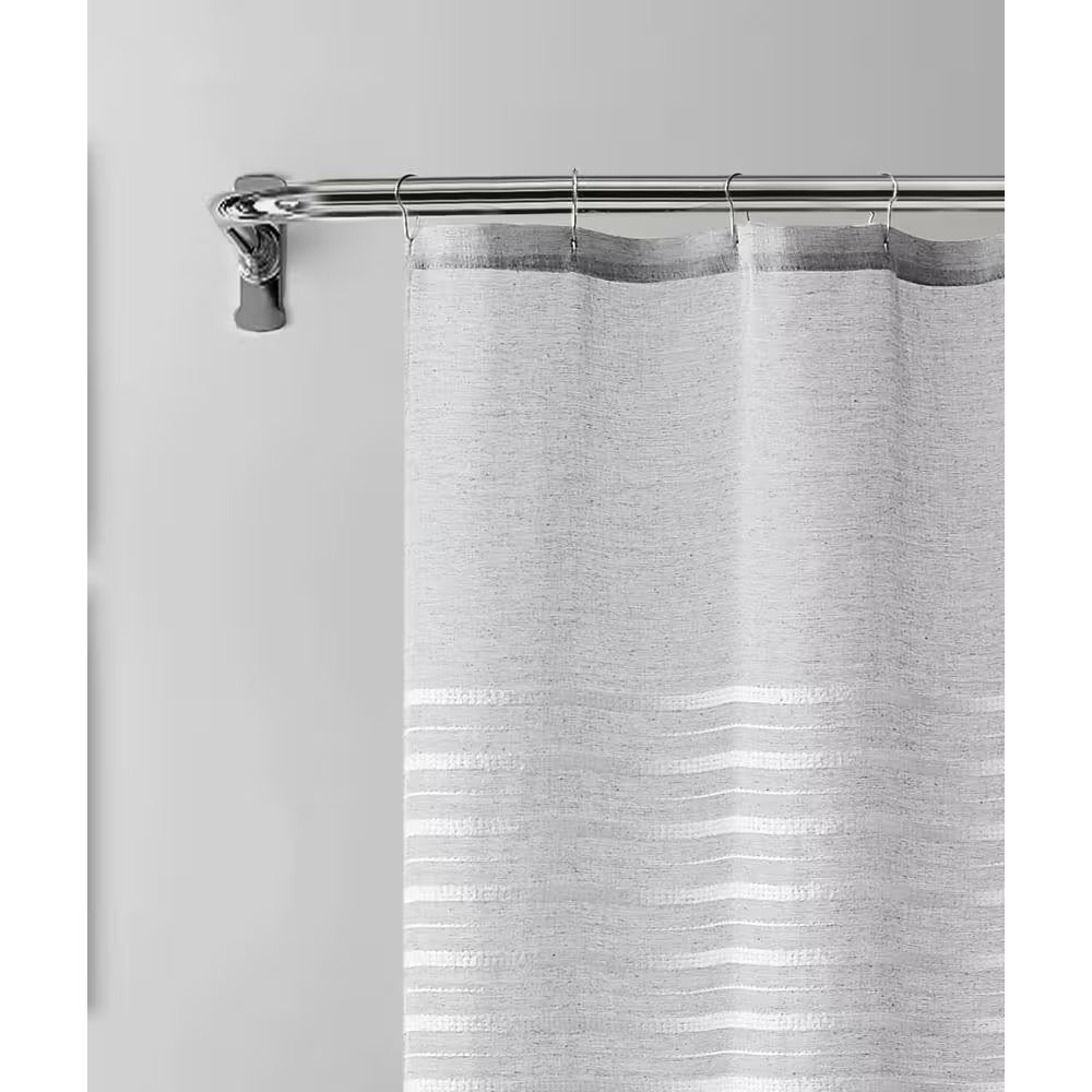 Daniella 72 In. W X 70 In. L Linen Look Polyester Shower Curtain in Gray