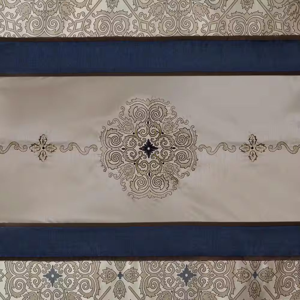 Blaine Navy 72 In. Embroidered Shower Curtain