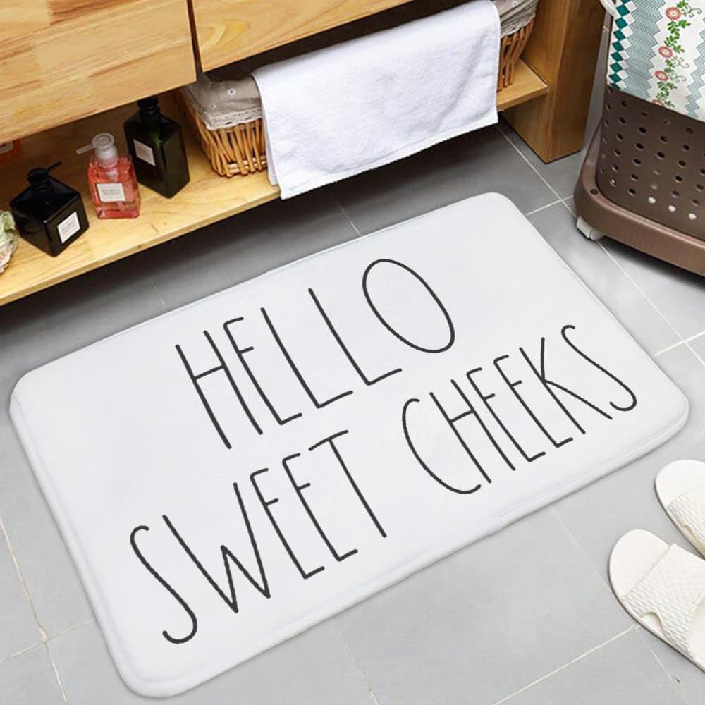 Area Rug 16 X 24 Inch Door Mat, Hello Sweet Cheeks Bath Mat, Bathroom Decor, Funny Bathroom Decor, Funny Bath Mat, Inspired, Simple Bathroom Decor