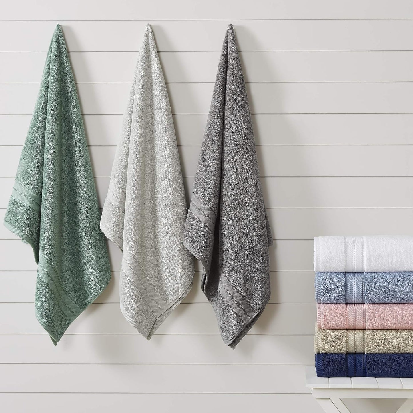 - Spun Loft 18-Piece 100% Combed Cotton Towel Set - Bath Towels, Hand Towels, & Washcloths - Super Absorbent & Quick Dry - 600 GSM - Soft & Plush, Navy