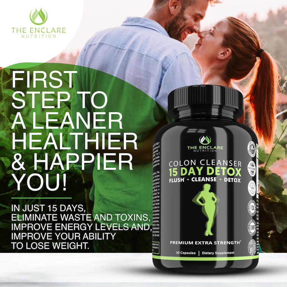 15-Day Colon Cleanse Detox for Weight Loss, Metabolism Booster Gut Health 30Ct