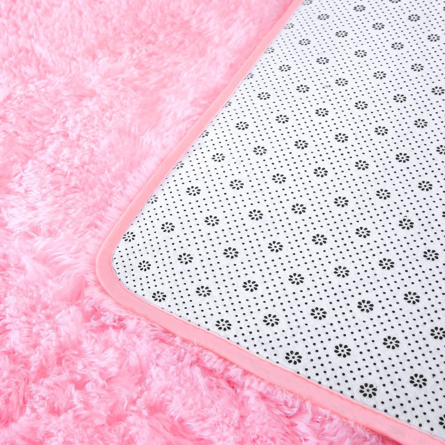 Fluffy Area Rugs for Bedroom, Soft Shaggy Rug for Living Room, Nursery Indoor Rugs Plush Floor Carpet Non-Slip Furry Play Mat for Kids Girls Room Modern Home Decor, 4 X 5.3 Feet Pink