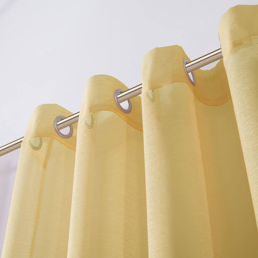 Gold Extra Wide Grommet Sheer Curtain - 55 In. W X 84 In. L