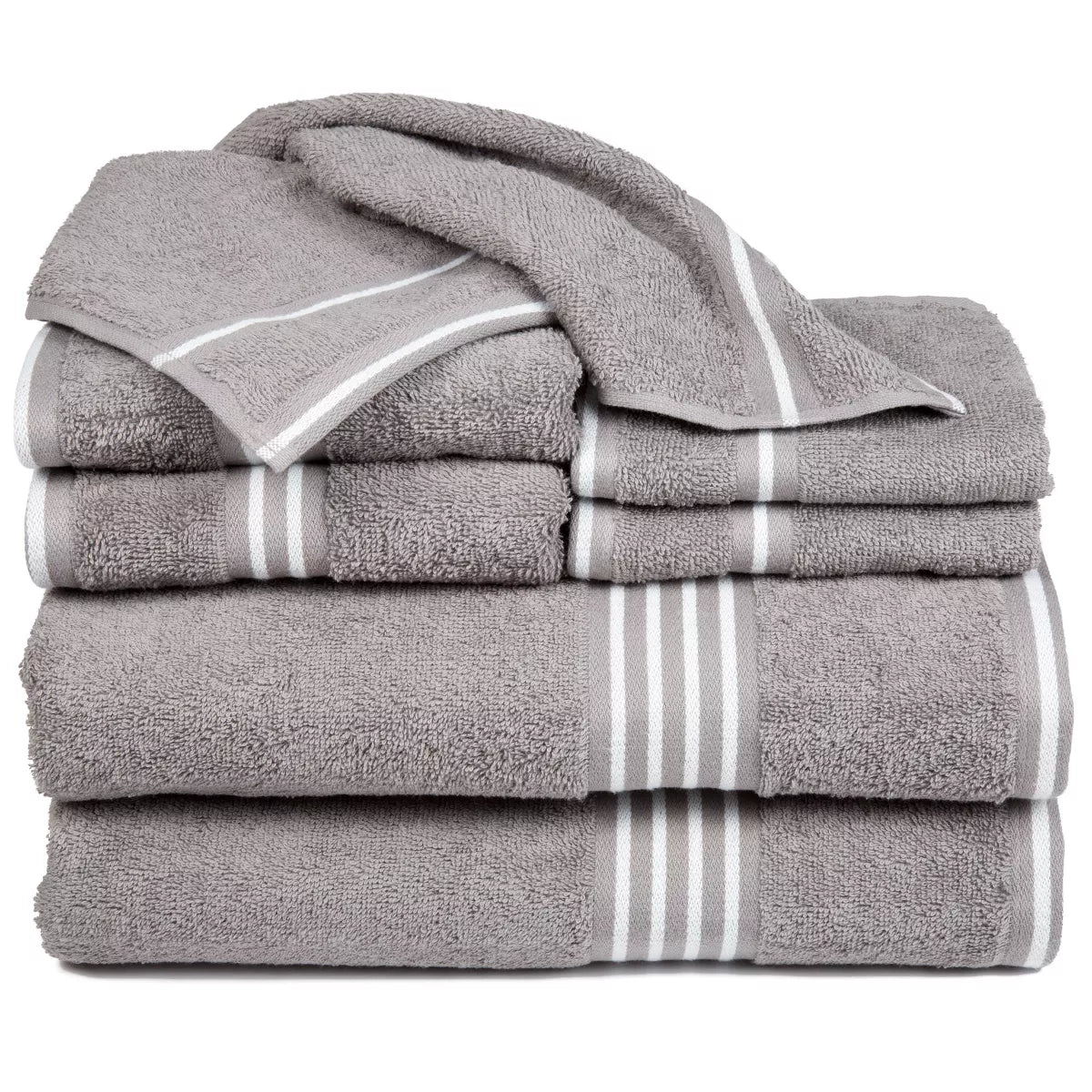 8Pc Striped Towel Set - Yorkshire Home