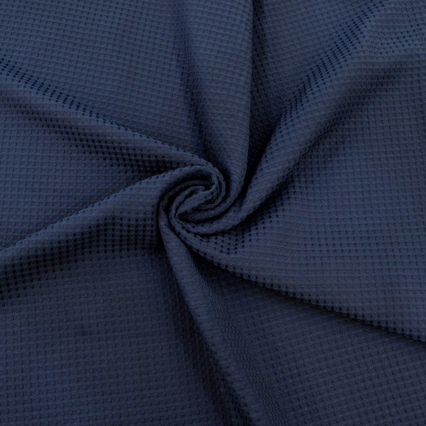 Waffle Weave Shower Curtain Hotel Luxury Spa, 230 GSM Heavy Duty Fabric, Water Repellent, Navy Blue, 71X72 Inch