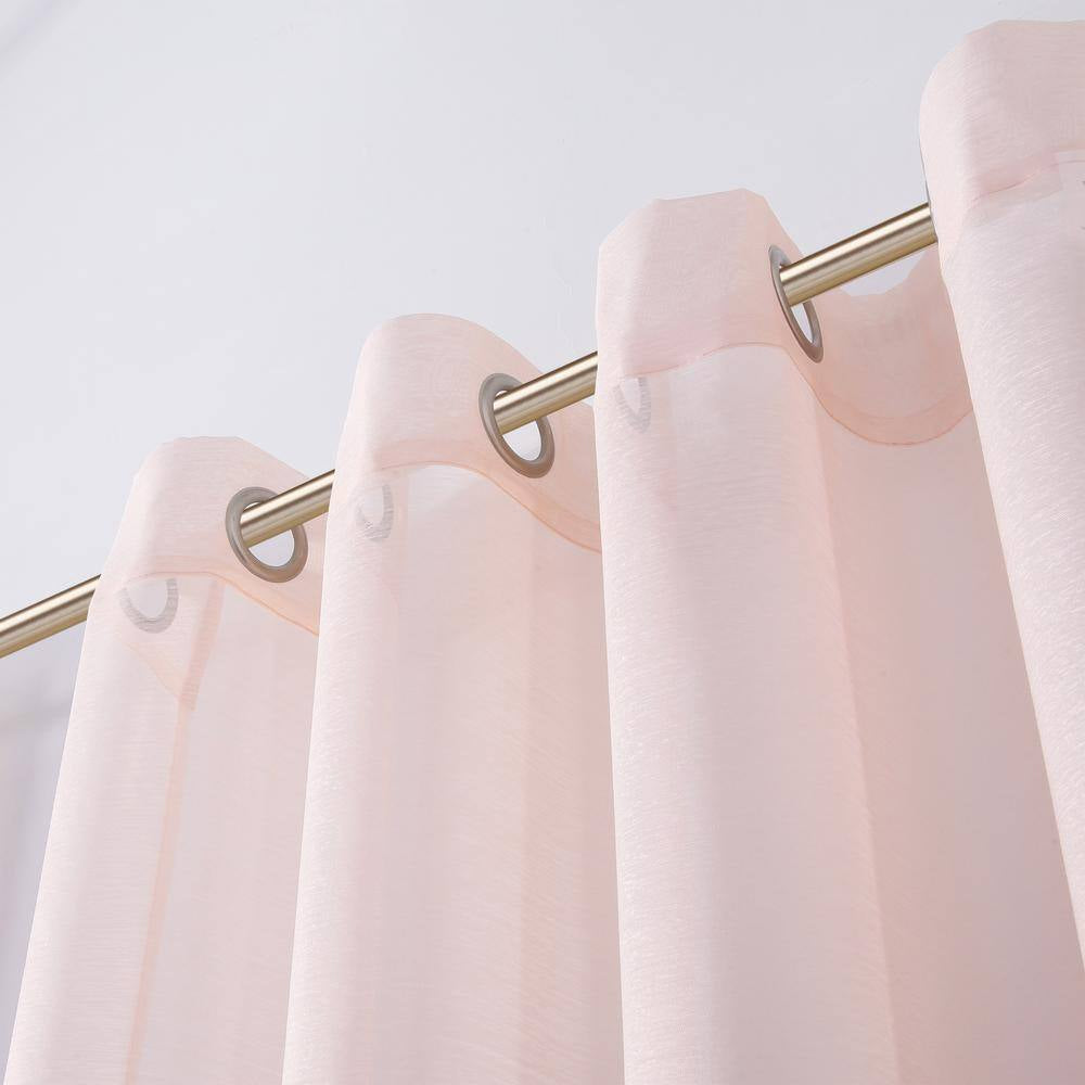 Blush Extra Wide Grommet Sheer Curtain - 55 In. W X 84 In. L