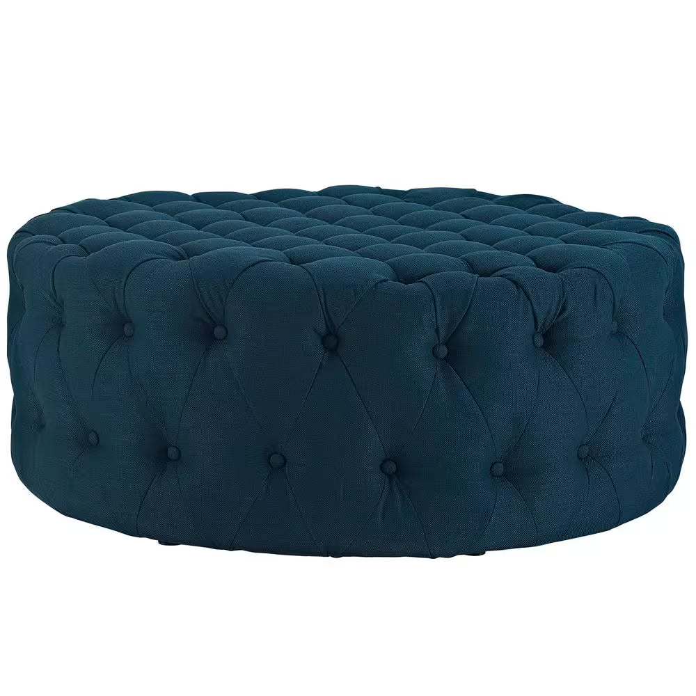 Azure Amour Upholstered Fabric Ottoman