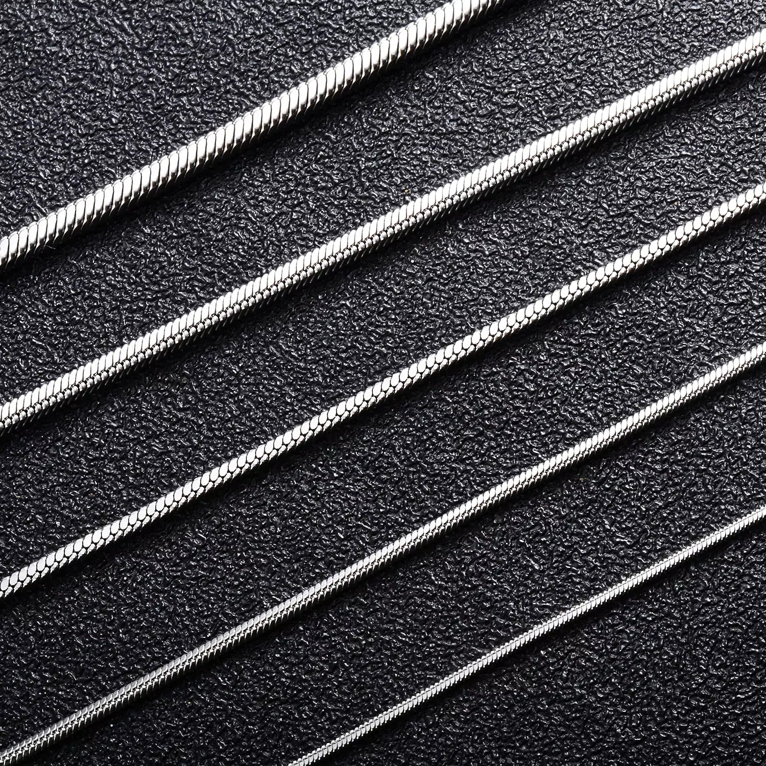 0.9/1.2/1.5/2/2.4Mm Stainless Steel Square Snake Chain Necklace Silver Color for Men Women'S Fashion Jewelry