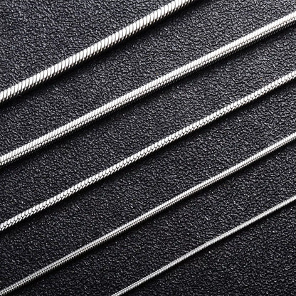 0.9/1.2/1.5/2/2.4Mm Stainless Steel Square Snake Chain Necklace Silver Color for Men Women'S Fashion Jewelry