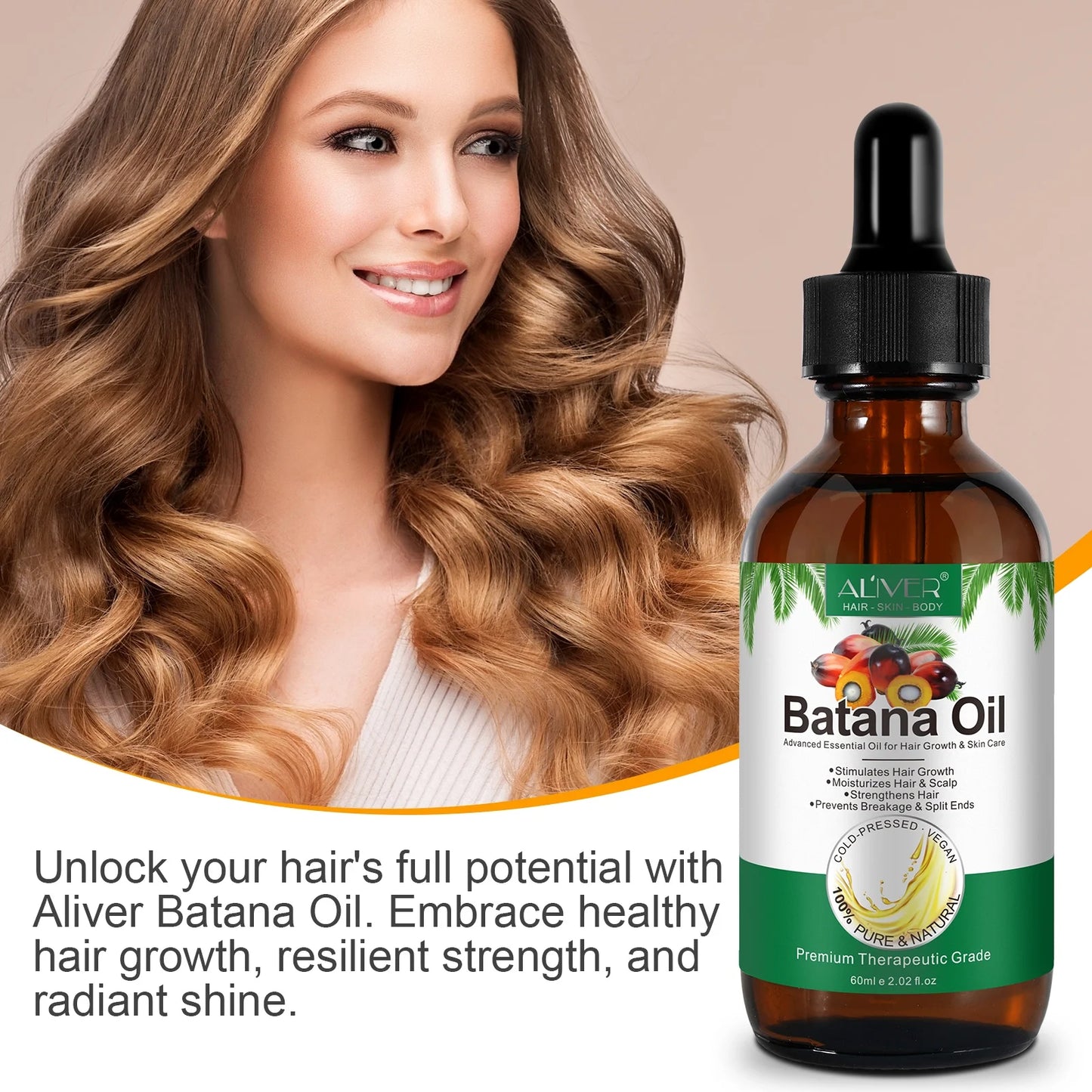 Batana Oil-Natural Conditioner-Moisturizes Hair & Scalp-100% Pure & Natural Organic Essential Oil for Hair,Skin-4.04 Fl.Oz