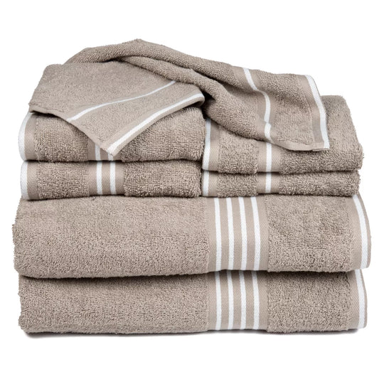 8Pc Striped  Towel Set - Yorkshire Home