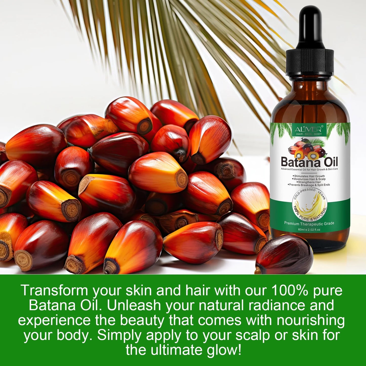 Batana Oil-Natural Conditioner-Moisturizes Hair & Scalp-100% Pure & Natural Organic Essential Oil for Hair,Skin-4.04 Fl.Oz