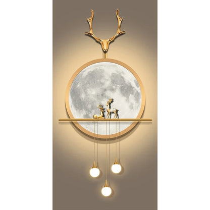 Nordic Style Golden Deer Tree Canvas Poster Prints Luxurious Wall Art Modern Canvas Paintings for Your Living Room Home Decor