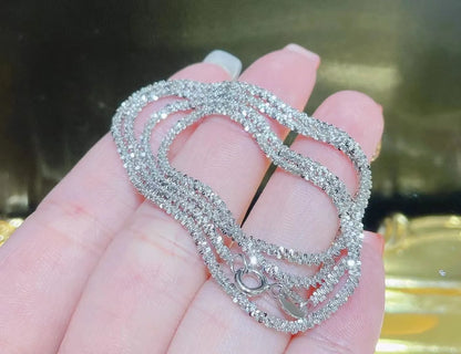 Authentic Italian S925 Sterling Silver Necklace Sparkling Clavicle Chain Sweater Chain High Jewelry for Woman Charm Jewelry Gift