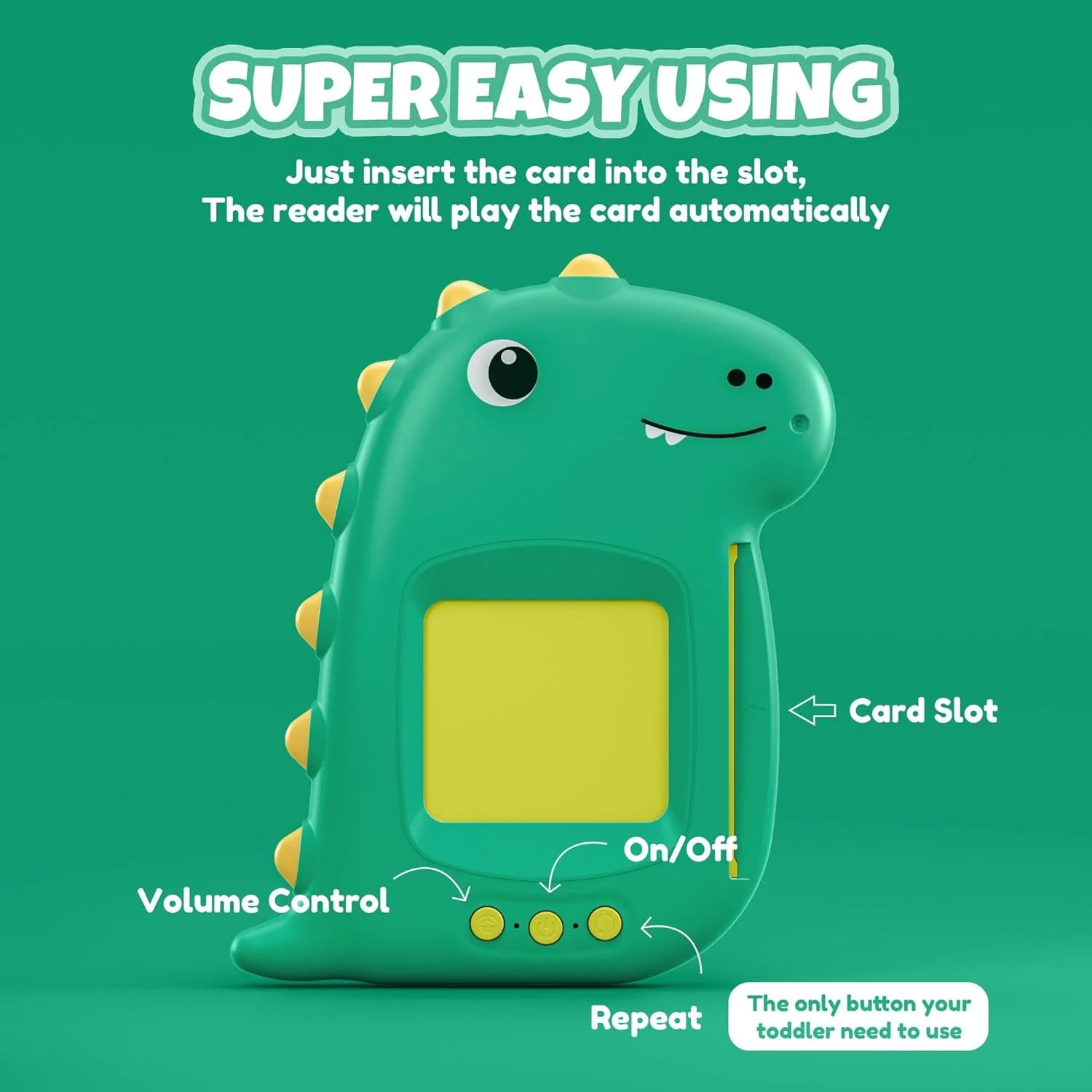 Dinosaur Talking Montessori Flash Cards with Sensory Toy, 224 Sight Words, 224 Count