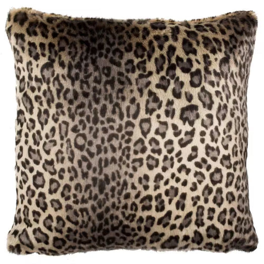 Faux Black Leopard 20 In. X 20 In. Throw Pillow