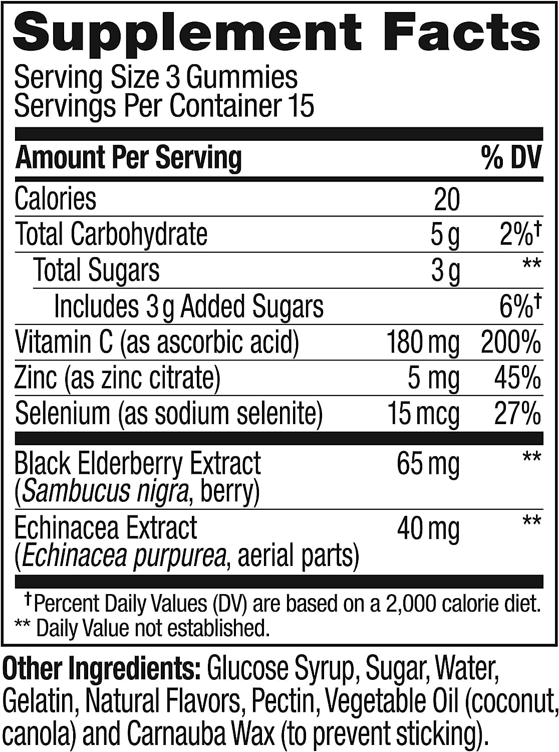 Immunity Gummy, Immune Support, Elderberry, Zinc, Vitamin C, Supplement, Berry Flavor, 15 Day Supply - 45 Count