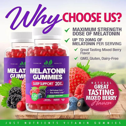 Melatonin 20Mg Gummies for Adults (120 Count) - Maximum Strength Sleep Gummies