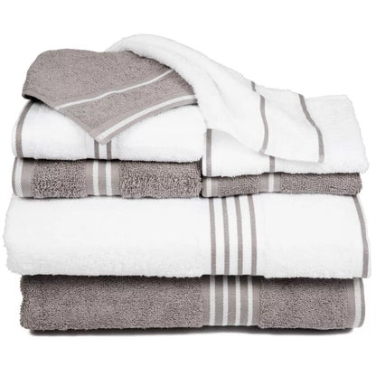 8Pc Striped  Towel Set - Yorkshire Home