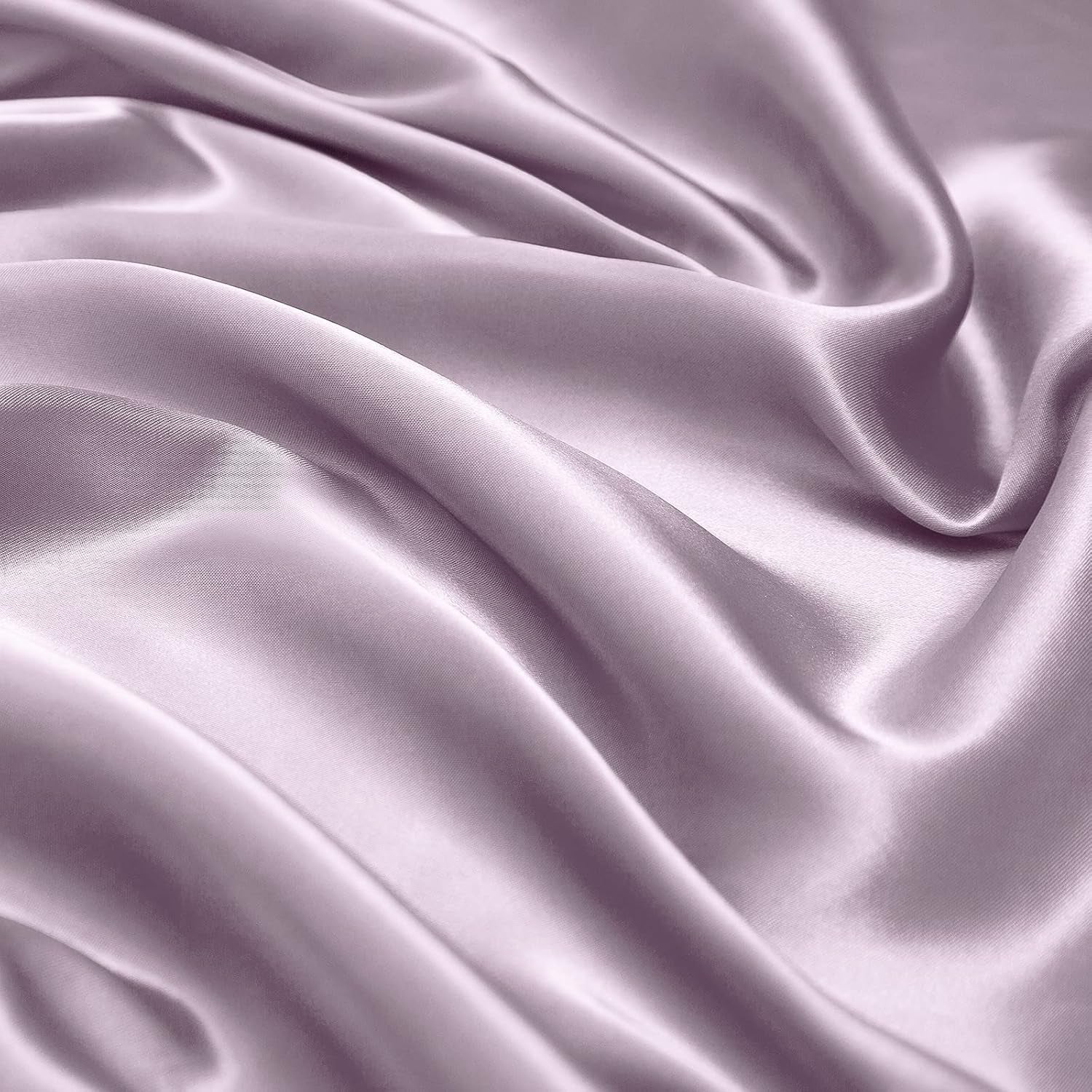 Satin Sheets Full Size Set - Luxury Lavender Satin Sheet Set, Fitted with Deep Pockets + Flat Sheet + 2 Pillowcases