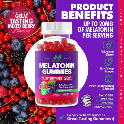 Melatonin 20Mg Gummies for Adults (120 Count) - Maximum Strength Sleep Gummies