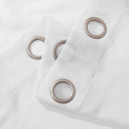 White Solid Grommet Sheer Curtain - 55 In. W X 84 In. L (Set of 2)