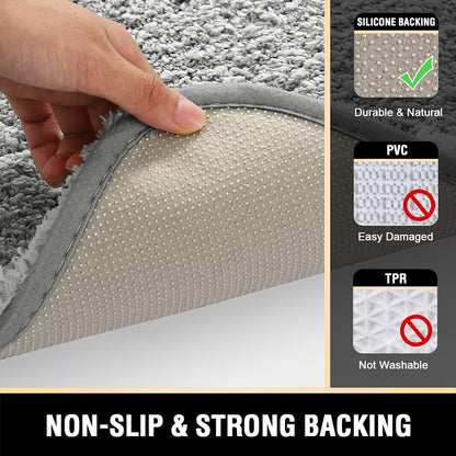 Bathroom Rug Tufted Bath Rug Bath Mat Non Slip Area Rug 24" X 36" Extra Soft Thick Absorbent Shaggy Kitchen Rug Indoor Mat Microfiber Bath Mat for Bathroom Fast Dry - Dove