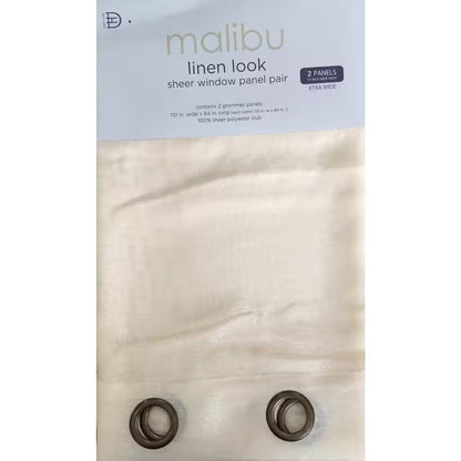 Beige Extra Wide Grommet Sheer Curtain - 55 In. W X 84 In. L
