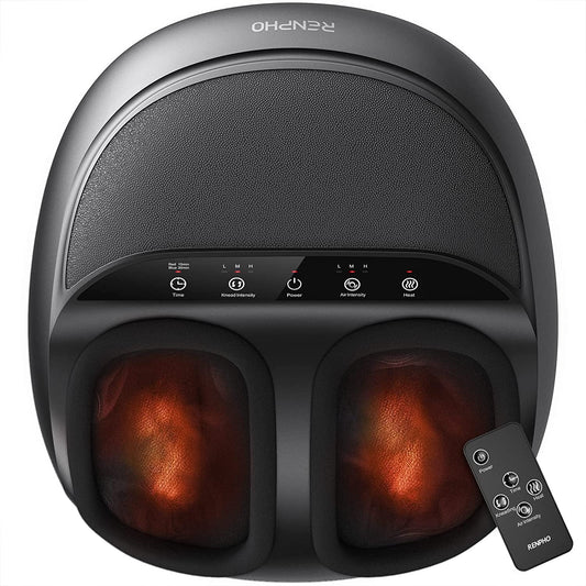 Foot Massager Machine with Heat, Shiatsu Deep Kneading, Fit’S Feet up to Men Size 12 Remote Control