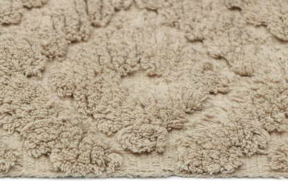 Luxury Cotton Tufted Bath Rug Floor Mat for Spa Vanity Shower Soft Machine Washable Bath Rug for Bathroom/Kitchen Water Absorbent Bedroom Area Rug (Taupe, 21" X 34")
