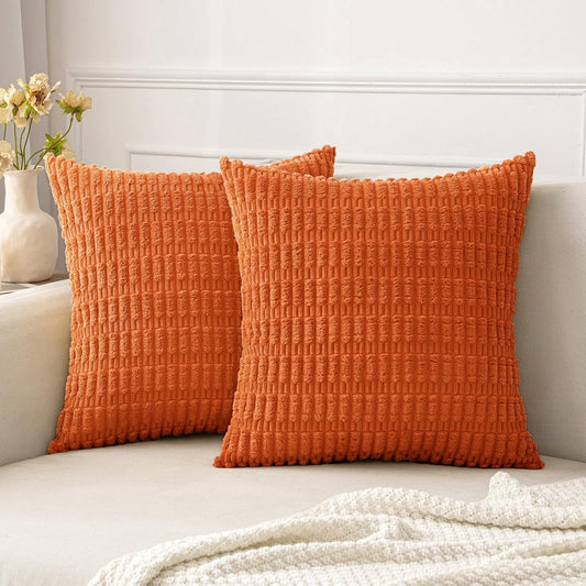 Fall Pillow Covers Decorative Throw Pillow Covers 18X18 Inch Soft Boho Striped Fall Pillow Covers Modern Farmhouse Home Decor for Sofa Living Room Couch 2 Pack