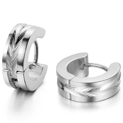 Fashion Earrings Men'S round Stainless Steel Earrings Rock Style Punk Circle Stud Earrings for Men Male Jewelry Accessories