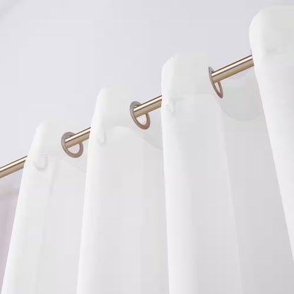White Solid Grommet Sheer Curtain - 55 In. W X 84 In. L (Set of 2)