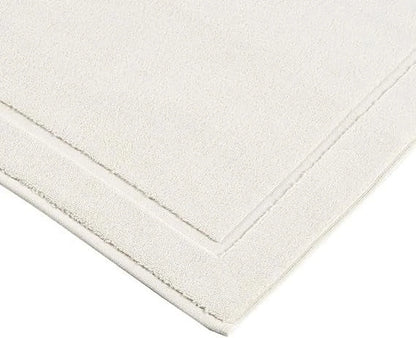 Cream Bath Mats, 21 X 34 Inches, Pack of 2 - 100% Ring Spun Cotton, Banded Design, Highly Absorbent, Machine Washable for Bathroom Floor