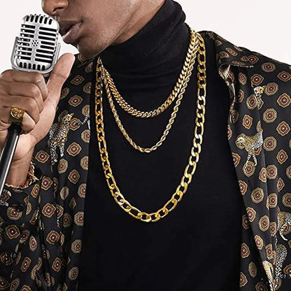 Men Necklace 18K Gold Plated Replacement Rope Chain for Men Gift 6Mm 20Inches 316L Stainless Steel
