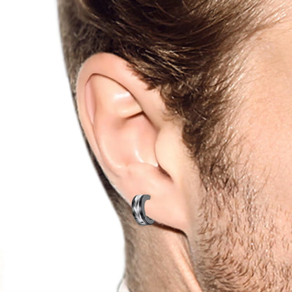 Fashion Earrings Men'S round Stainless Steel Earrings Rock Style Punk Circle Stud Earrings for Men Male Jewelry Accessories