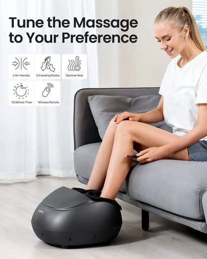 Foot Massager Machine with Heat, Shiatsu Deep Kneading, Fit’S Feet up to Men Size 12 Remote Control
