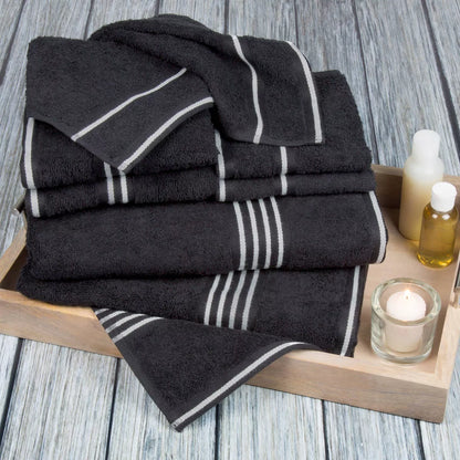 8Pc Striped  Towel Set - Yorkshire Home